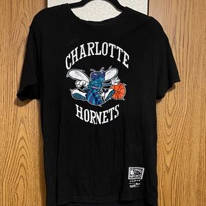 Mitchell & Ness Black Charlotte Hornets Graphic Tee